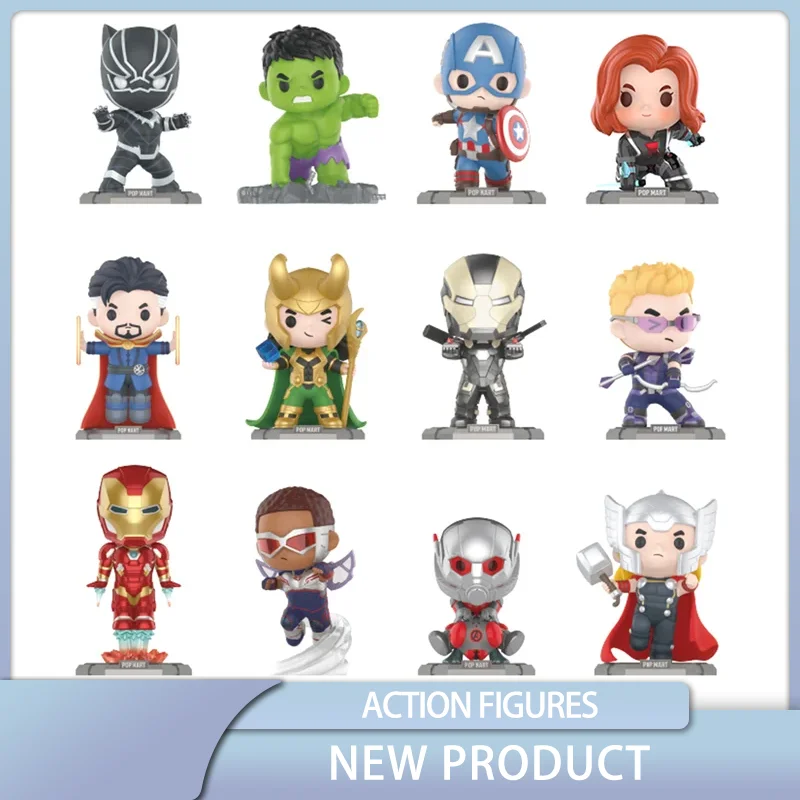 

Avengers Figure Black Panther Hulk Captain America Black Widow Hawkeye Iron Man Loki Q-version Figure Brand New Genuine In shelf