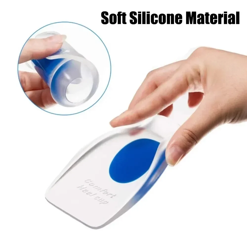 Plantillas de Gel de silicona para espolones de talón, cojín para aliviar el dolor, masajeador de pies, almohadillas para zapatos, plantillas para aumentar la altura, 1 ud.