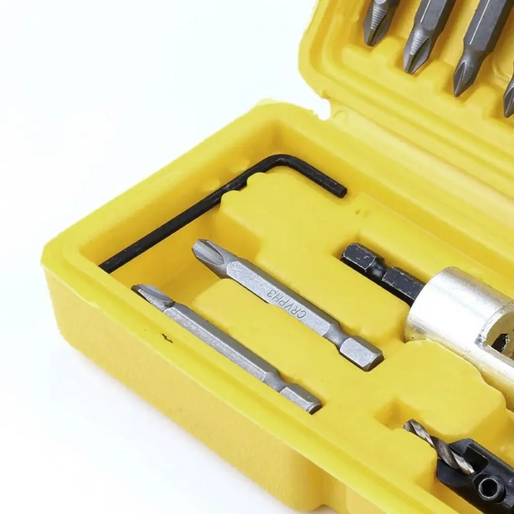 Wrench Drill Driver Drill Bit Set with Storage Box Countersunk Head Screwdriver Head Set Durable Multifunctional