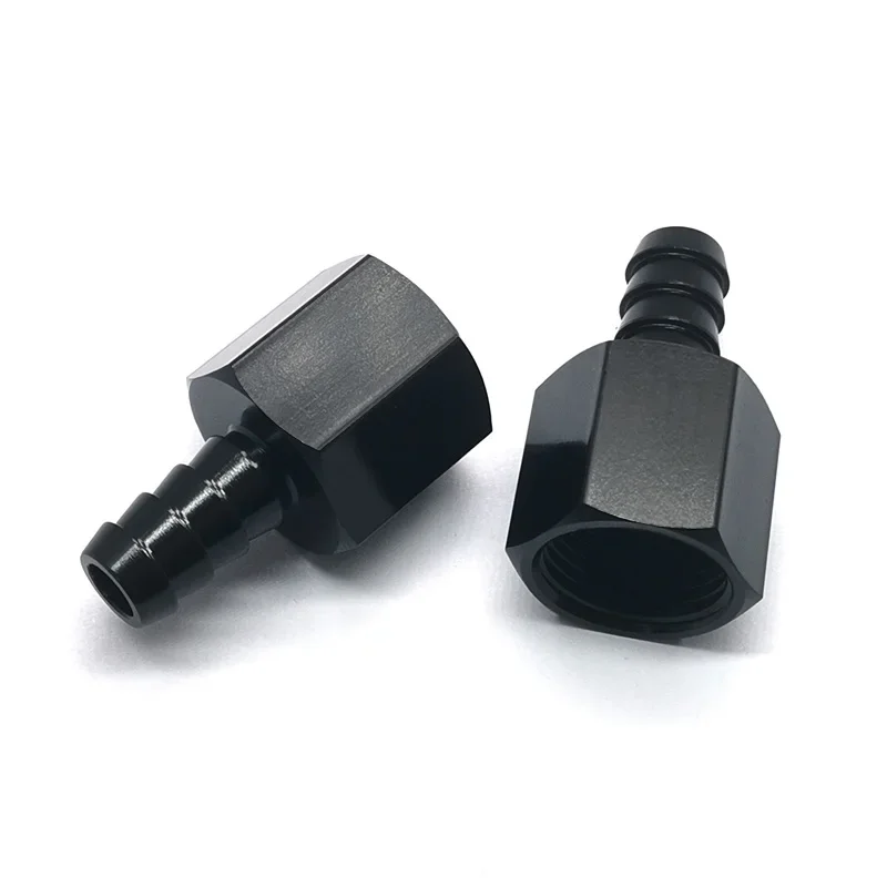 Black Straight Aluminum AN6 AN8 AN10 female Flare to 3/8 1/2 Barb Push Hose Barb Fitting Adapter oil cooler adapter