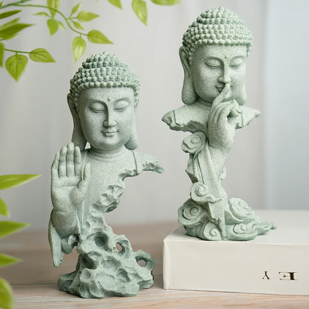 Buddha-Statue für Zuhause, Meditation, Zen-Garten, dekorative Figuren, Bonsai, Mikrolandschaft, Feng Shui, Aquarium, Aquarium, Dekor