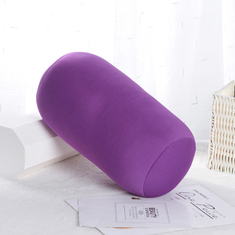 Solid Color Long Round Neck Pillow Washable Cylindrical Maternity Pillow Foam Particle Cushion Bedroom Room Household Textile