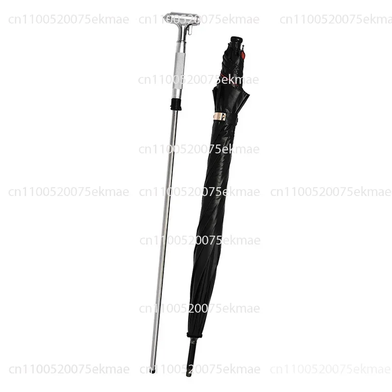 Multifunctional Broken Window Car Safety Hammer Self Defense Walking Cane Stick 2-In-1 Sturdy Windproof UV Protection Umbrella