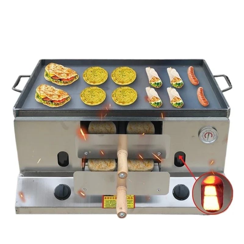 Gas biscuit stove Commercial Laotongguan Roujiamo scone stove Electric beating egg filling cake stall oven stove