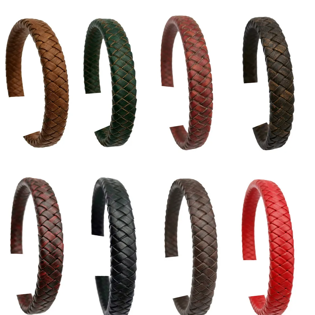 12mmx6mm Braided Leather Cord for Bracelet Making Top Quality Licorice Leather 12mm Wide