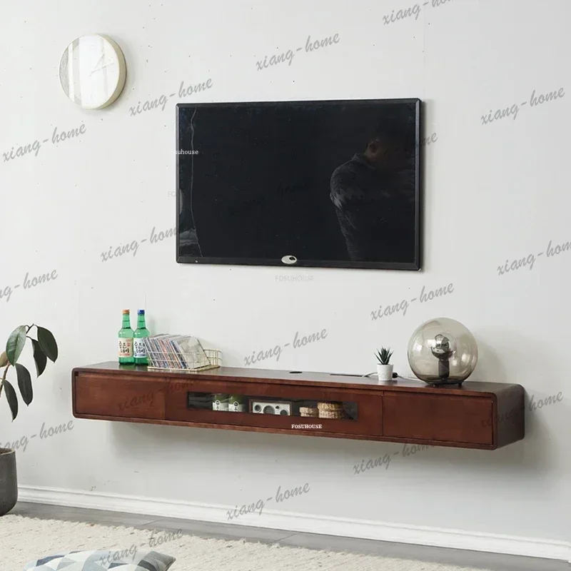 Scandinavian Design Solid Wood Living Room TV Stands Minimalist Storage Cabinet Home Furniture Wall Mounted