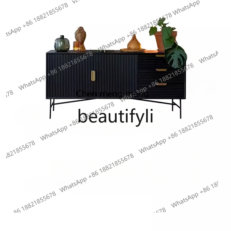 

American light luxury door cabinet modern simple dining side cabinet living room door storage solid wood decorative cabinet R