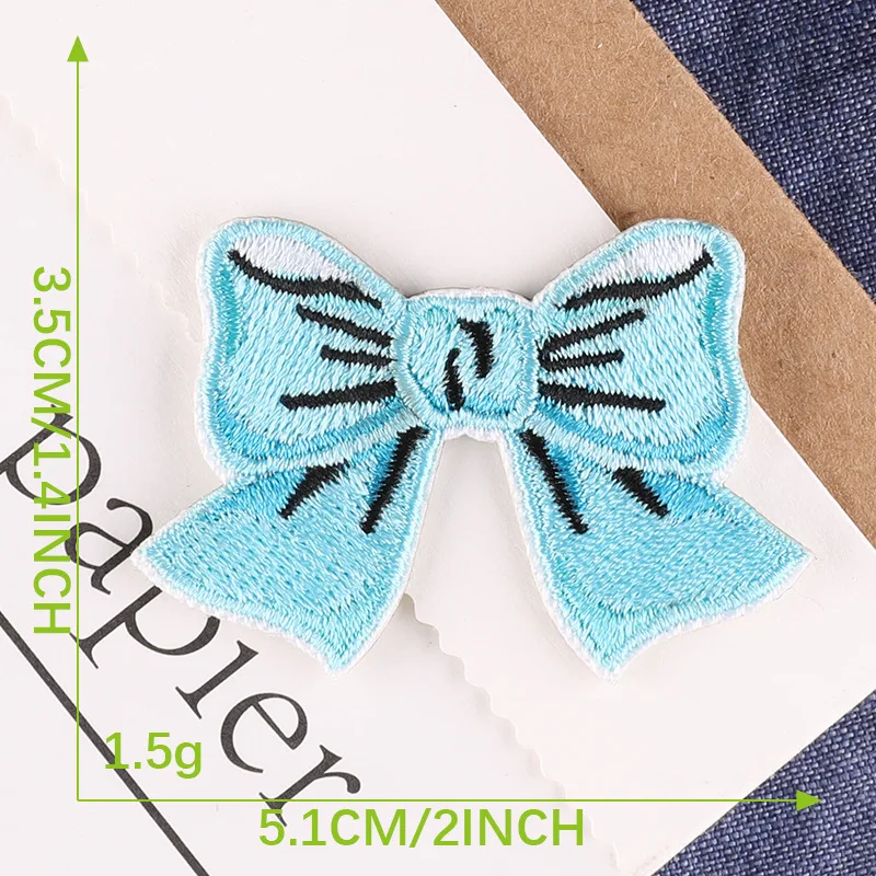 5pcs Cartoon Embroidery Cute Bow Iron On Patches Stickers Cloth Stickers Diy Handmade Bag Hat Shoes Clothing Patches