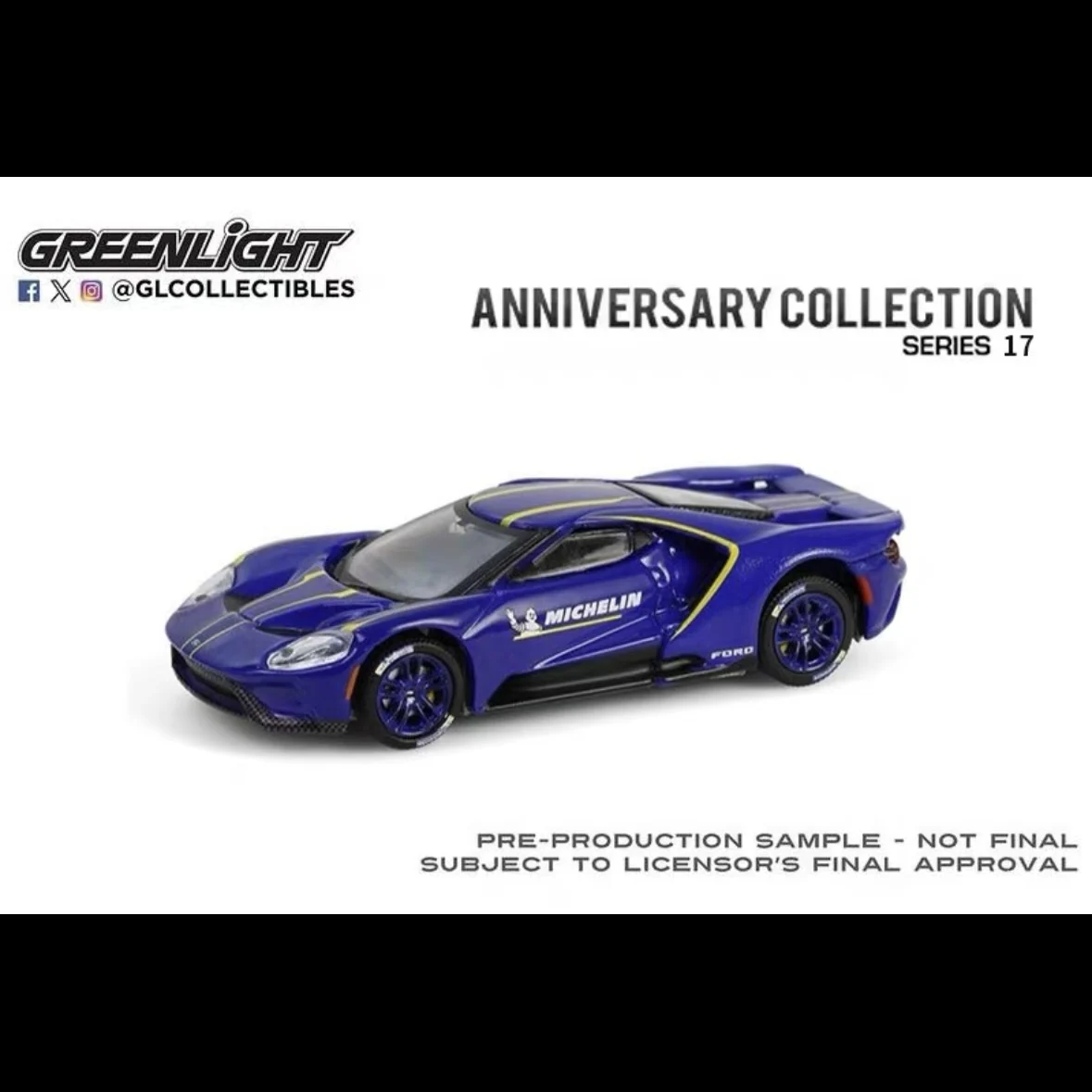 

Greenlight 1:46 - 2021 Ford GT - Michelin 135th Anniversary Edition Advanced Car Model Collectibles