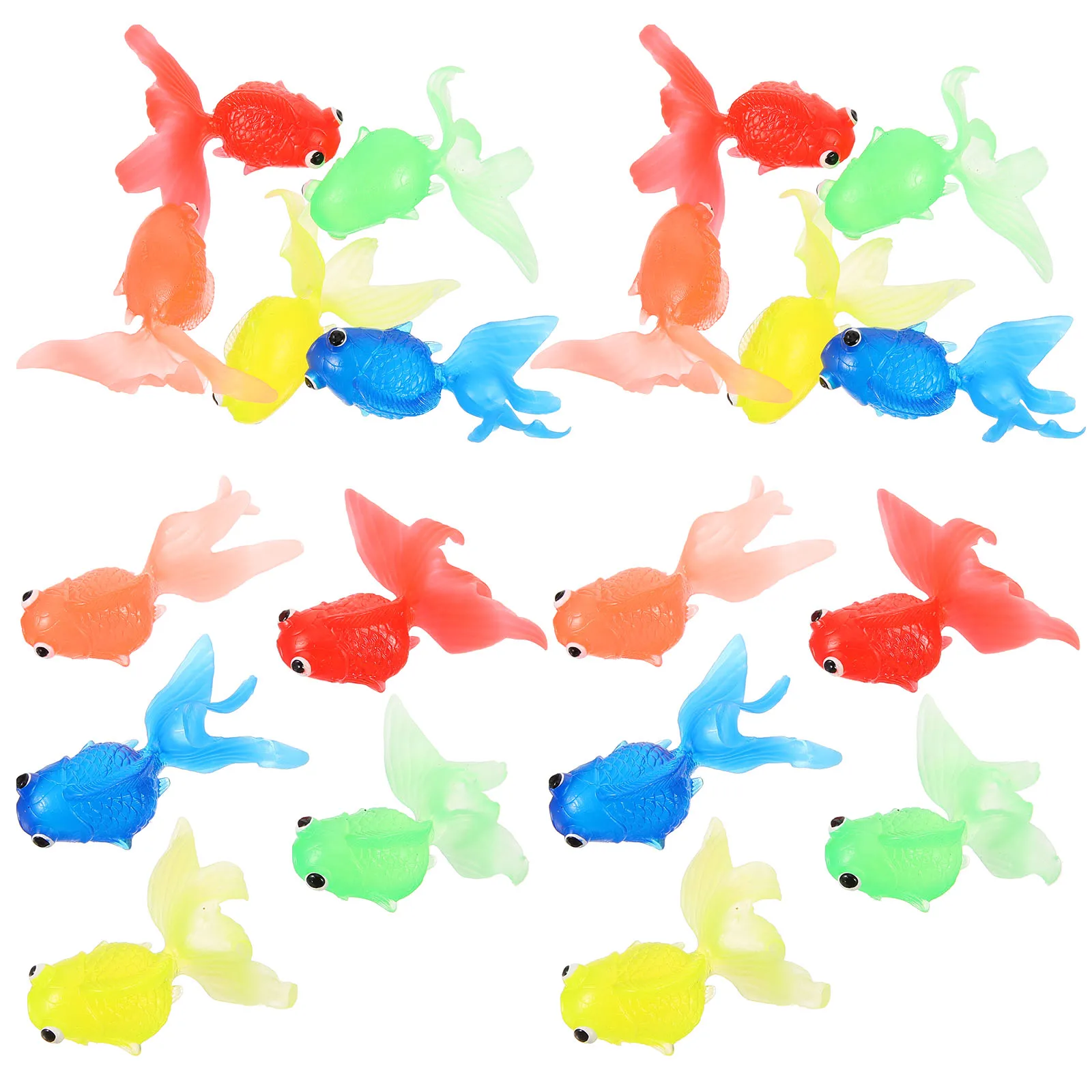 20 piezas de peces dorados flotantes para decoración de gambas de acuario, decoraciones falsas para niños tropicales