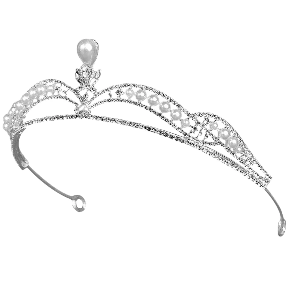 

Bridal Crown Pearl Rhinestone Hair Accessories for Women Lightweight Wedding Tiaras Girls Shiny Bridal Headdress Anniversary