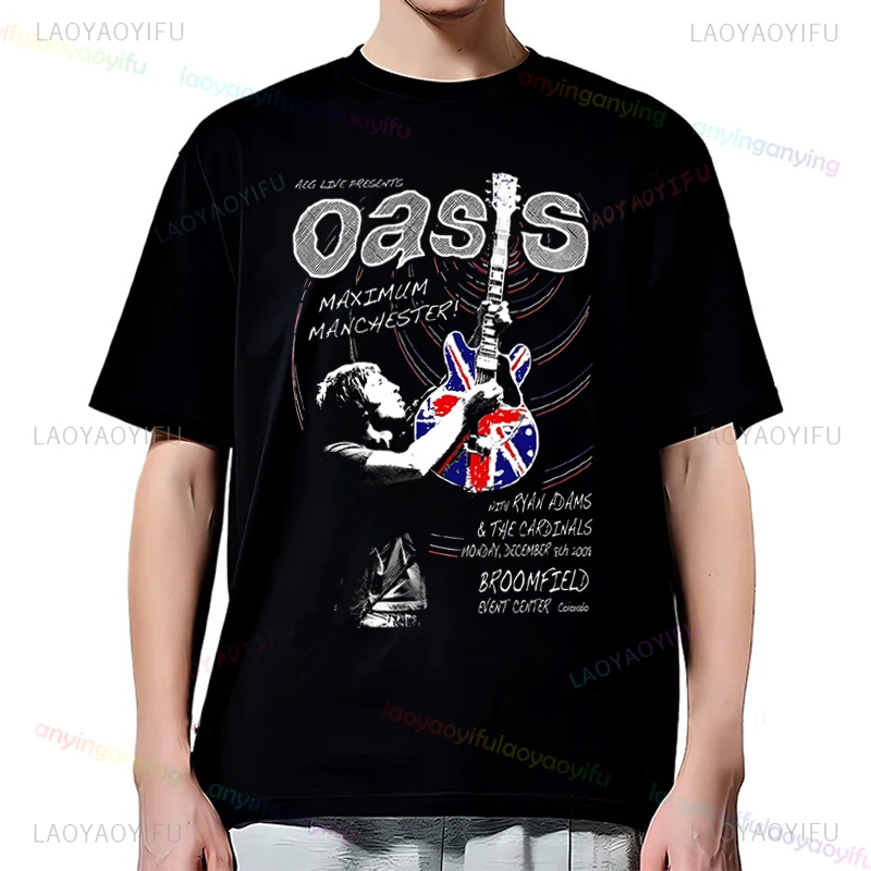 2024 Graphic Printed Shirts-Oasis- Rock Band Customized TShirt Hip Hop Streetwear Harajuku Classic Retro Mens Clothes Womens Top