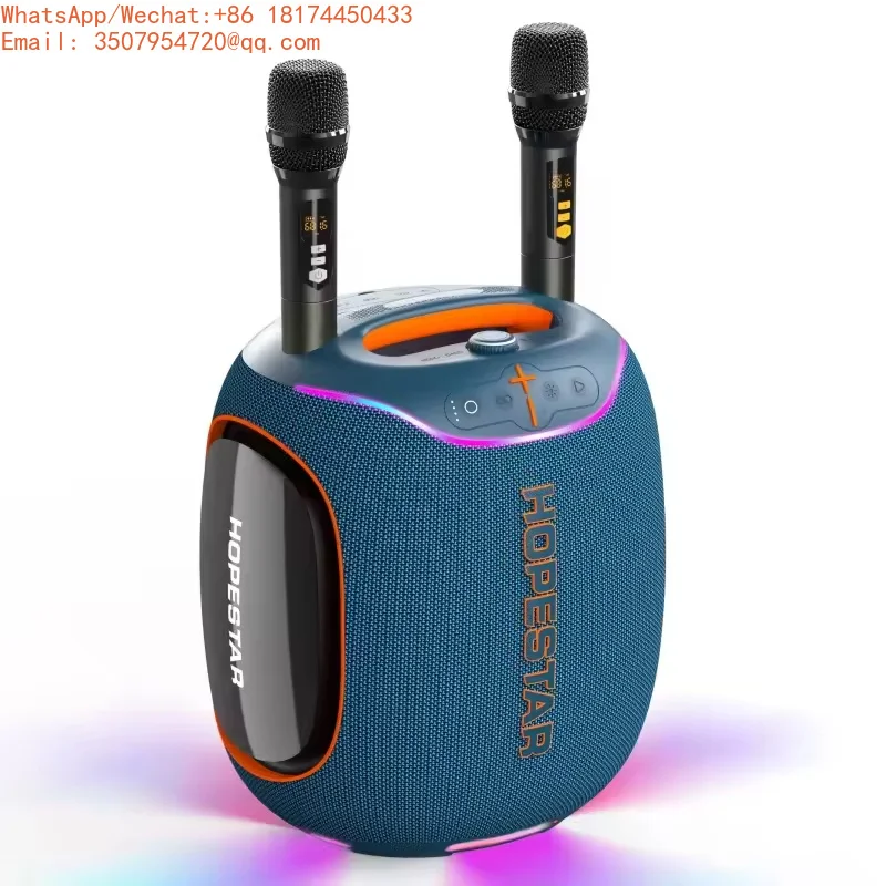 2025 Original Hopestar Party Box 600 300W Portable Speaker With 2 Wireless Mics Deep Bass Ultimate Party Boombox