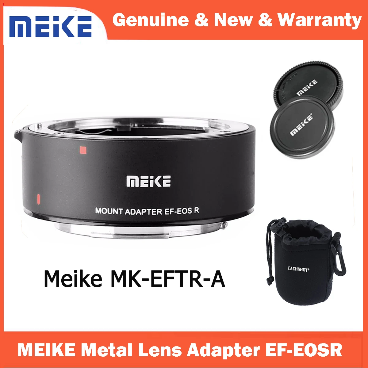 Meike MK-EFTR-A Metal Auto Focus Lens Mount Adapter for Canon EF/EF-S Lens to EOS-R EOS-RP R5 R6 C70 and RED Komodo Cameras