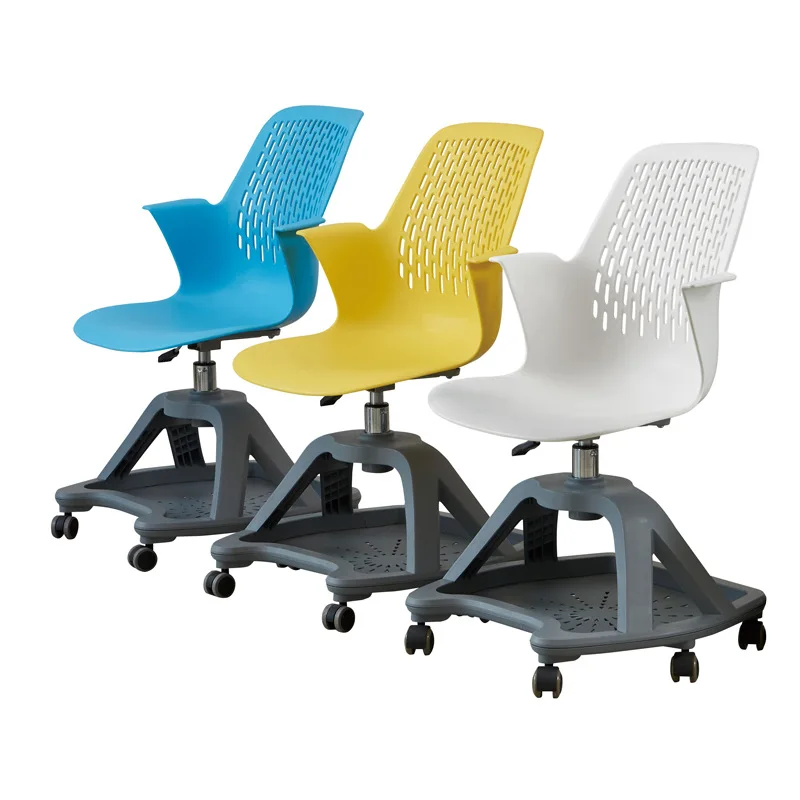 High Quality High School College Modern Plastic Armchairs Training Room Student Chairs with Desk Writing Board Wheels