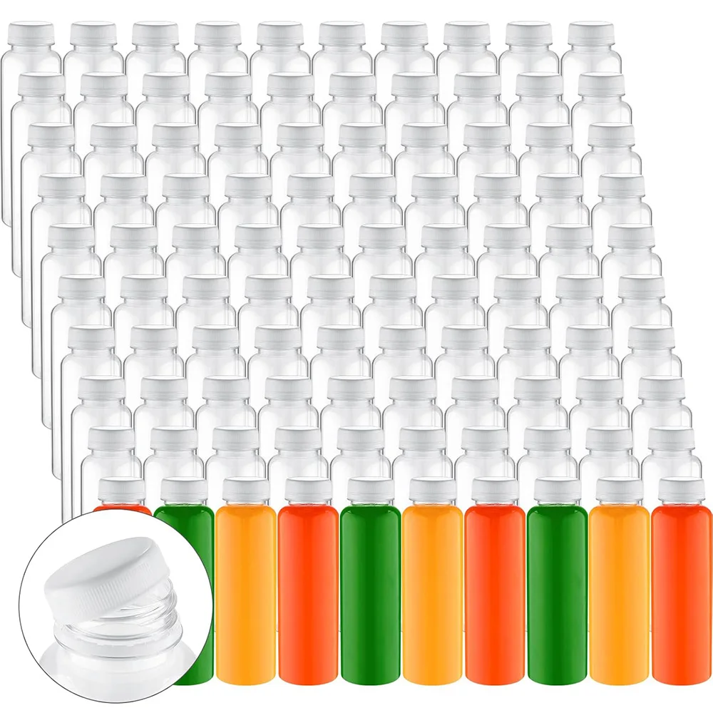 زجاجات عصير بلاستيكية، حاويات مشروبات شفافة قابلة لإعادة الاستخدام، زجاجات مشروبات PET فارغة، السائبة لعصائر مشروبات الشرب والثلاجة