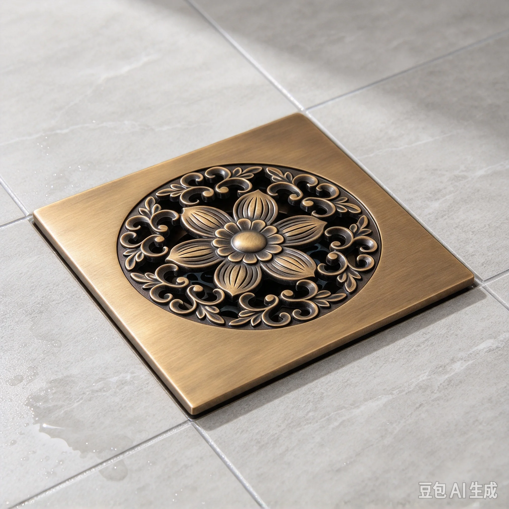 Antique Brass Shower Floor Drain Bathroom Toilet Floor Drain15*15cm Water Anti-Odor Wire Strainer Drain Zhr600