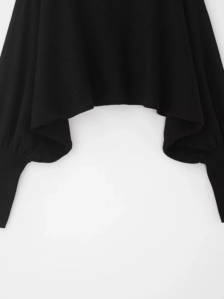 Pull tricoté à manches bouffantes pour femme, ample, à la mode, vêtements d'extérieur, Style automne hiver