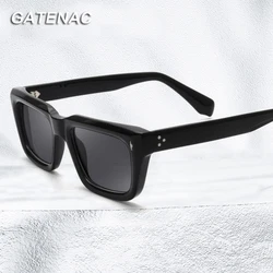 Vintage Polarized Acetate Sunglasses Men Rivet Luxury Brand Designer Transparent Square Sun Glasses Women Square UV400 Eyewear
