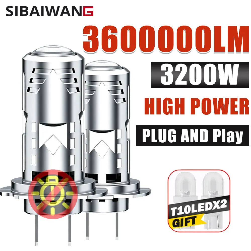 

H7 Led Projector Car Headlight Bulbs Lens Canbus High-Power Super Bright 8850 CSP Chips Turbo Led H7 Diode Bulb 1:1 Plug Play