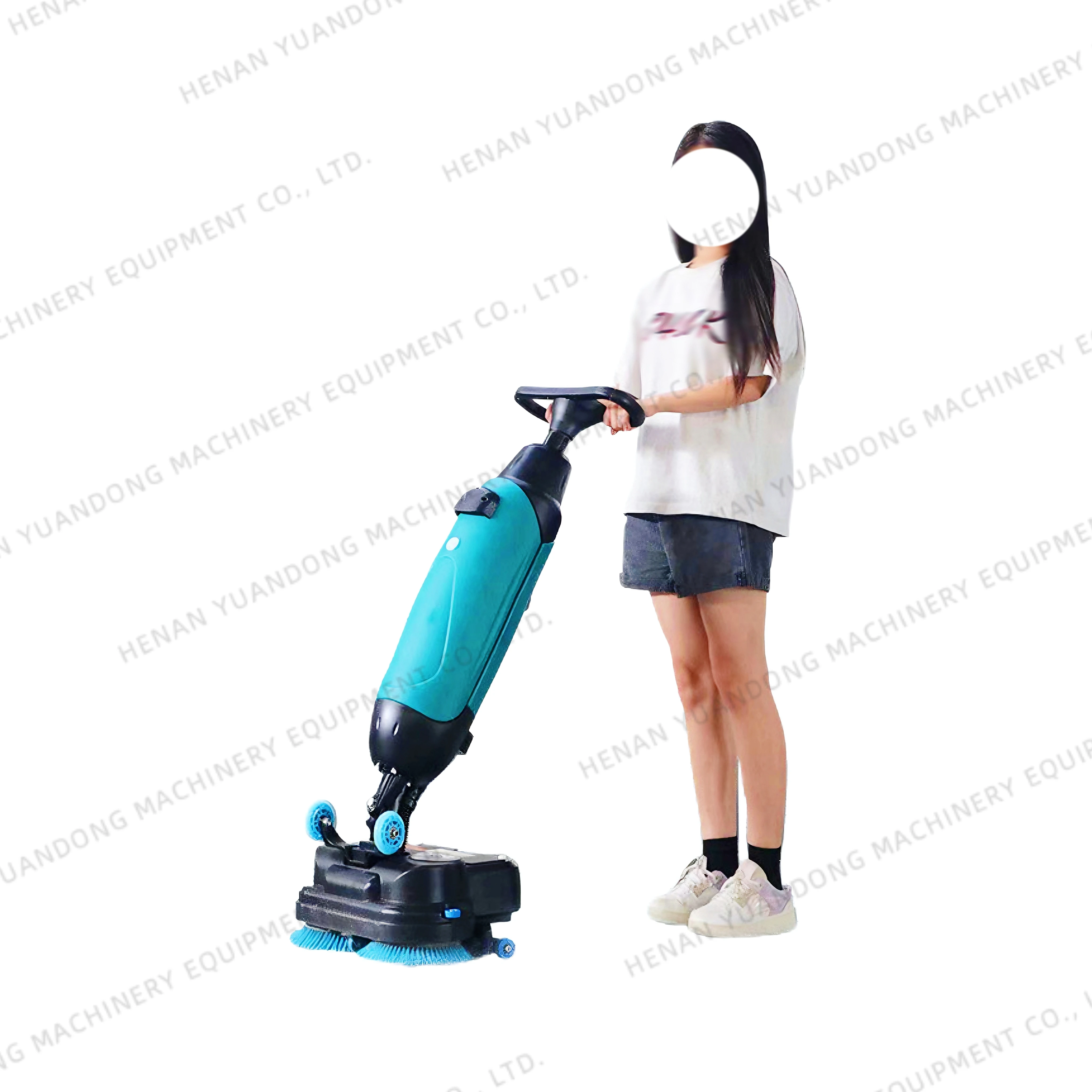 

Small Double Brush Head 420MM Road Scrubber Factory Sales Hand-held Surface Cleaning Machine