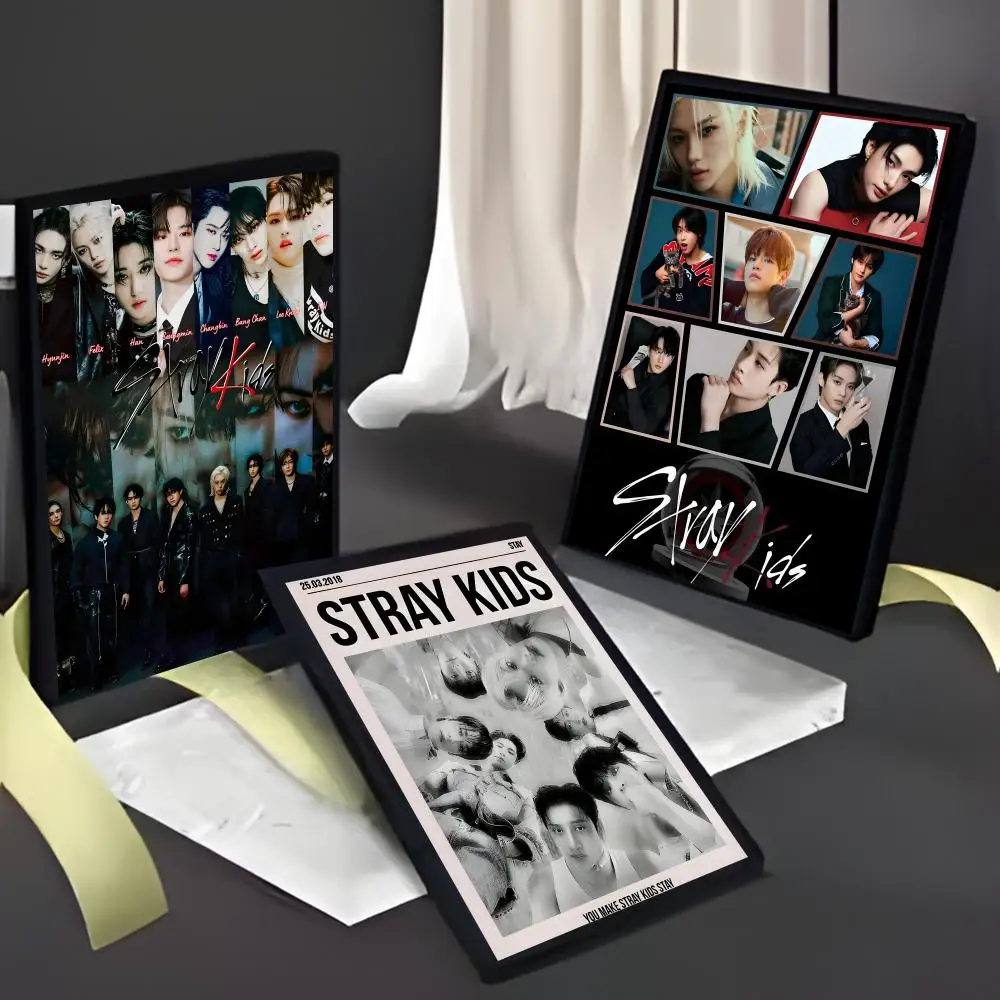 كوريا KPOP A-S-S-stray B-K-Kids أنيمي اللوحة الخط HD مقاوم للماء قماش الفن: الجمالية جدار ديكور المنزل، بار والمزيد