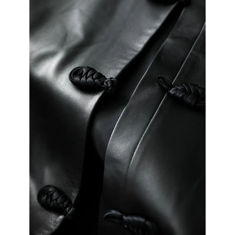 Nuova Giacca e Gilet in Pelle per Donne, Capospalla in Stile Cinese Retrò, Cappotto Pan in Stile Cinese, Abbigliamento Femminile in Stile Cinese