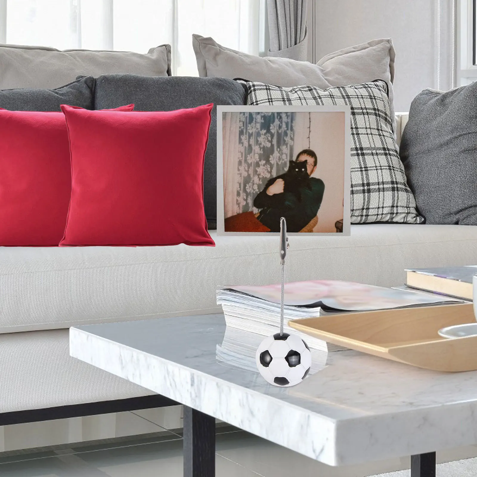 5 قطع من مشابك صور كرة القدم من مادة ممتازة أوتاد صور زخرفية للمكتب المنزلي الإبداعي #1