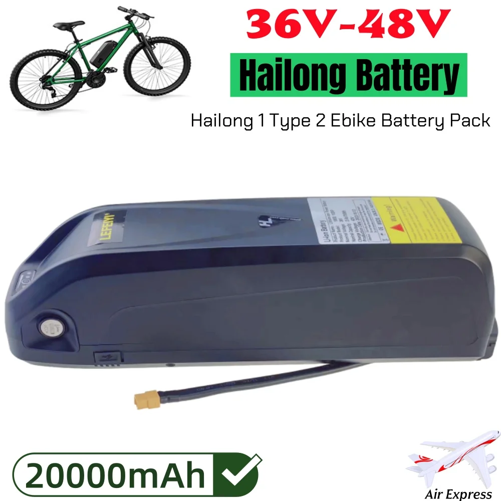 

Новая мощность полной емкости, батарея Hailong 18650, литиевый аккумулятор 36 В, 48 В, 20 Ач, подходит для 250-3000 Вт