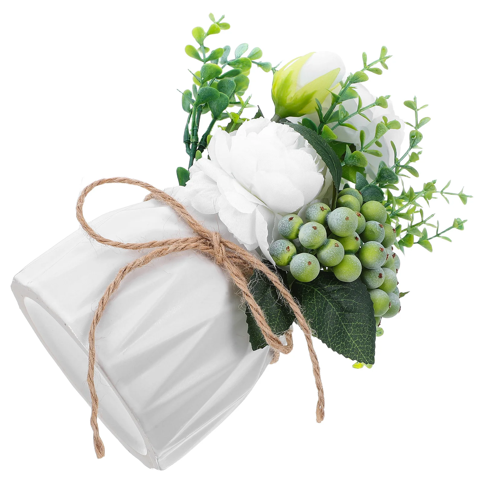 

Artificial Potted Flower Decoration Realistic Fake Rose Flowers Ceramic Vase Home Decoration Faux Floral Arrangement Indoor