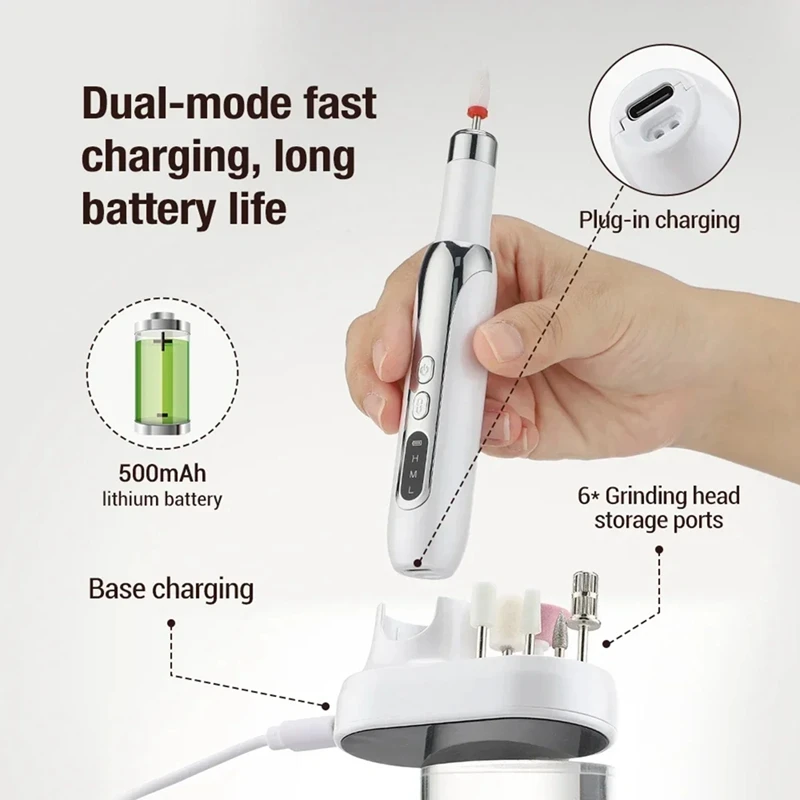 ร้อน! ชุดเจาะเล็บไฟฟ้า, อุปกรณ์ซ่อมเล็บเครื่องเหลา, เครื่องมือบดเล็บมืออาชีพ, เครื่องบดเล็บน้ํายาล้างเล็บ