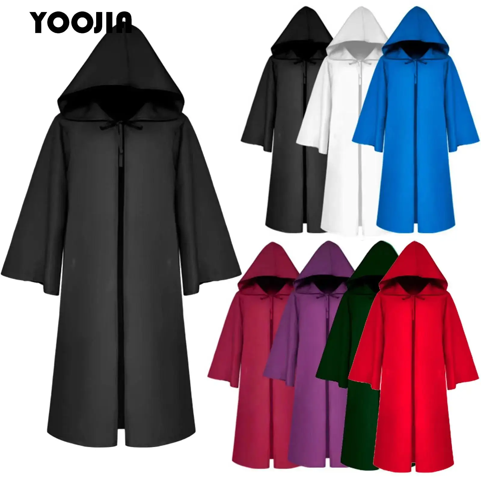 Halloween Kids Cloak Boys Girls Black Hooded Cloak for Wizard Death Magician Cosplay Gothic Robe Cape Theme Party Dress Up