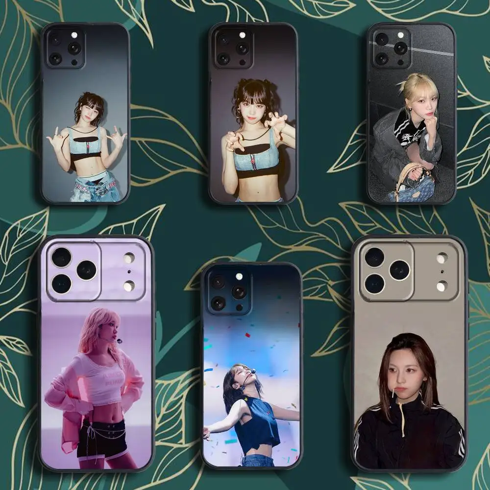 

K-Kim Singer C-Chaewon Phone Case For iPhone 17,16,15,14,13,12,Pro,Max,Plus,E,SE4,Air,Mini Black Soft Box