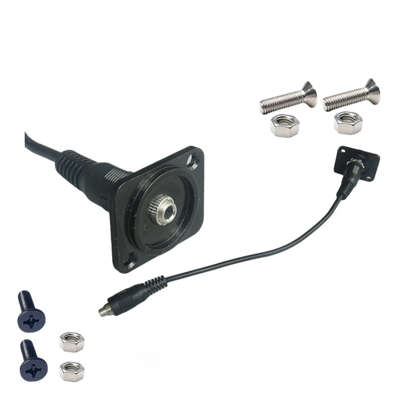 Casque audio de type D avec câble d'extension, module d'écrou de fixation de bandeau, noir et argent, 3.5mm, 600 à 600, 150