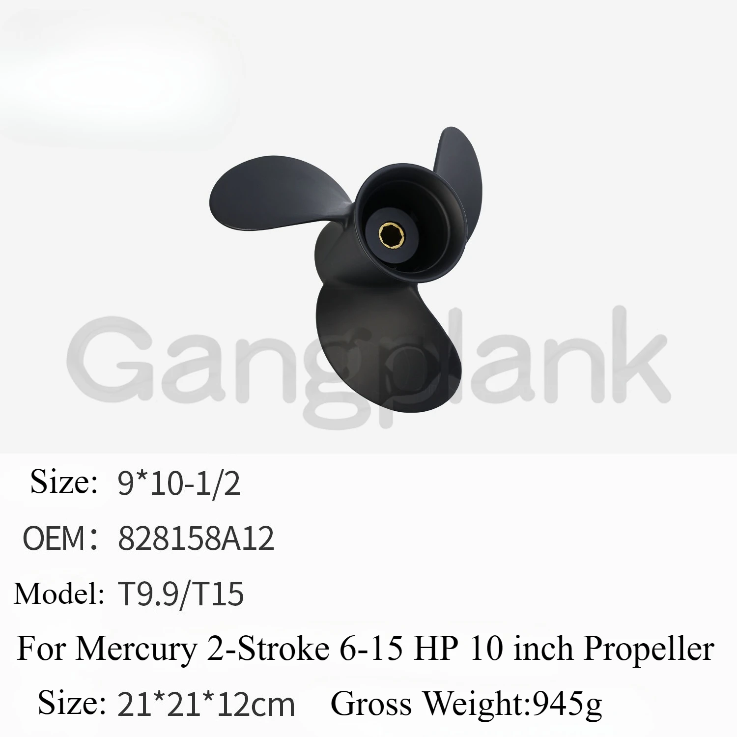 

Для 2-тактного подвесного пропеллера Mercury мощностью 6-15 л.с., 10 дюймов, 9X10-1/2 T9.9 T15 828158 A12