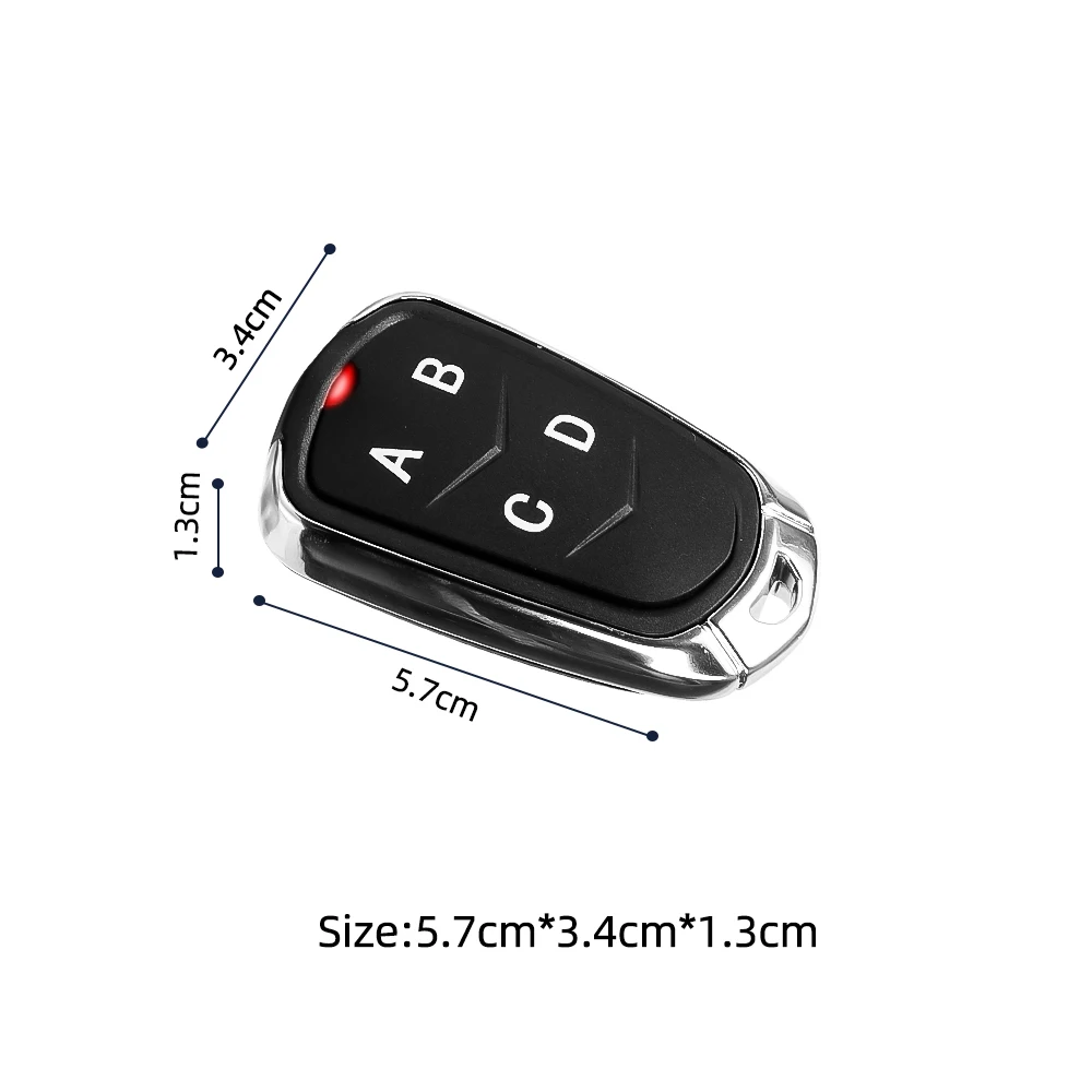 4 Channels Universal Garage Remote 433 MHZ Clone Duplicate Transmitter Fixed Barrier Opening Keychain 433.92mhz Gate Door Opener