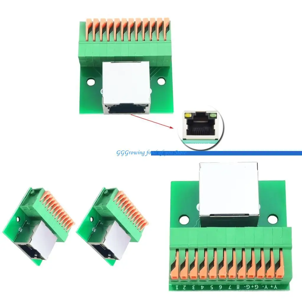 

H9EB DIN Mountable RJ45 Ethernet Port Terminals Connectors LED Light Toolless Setups Industrial