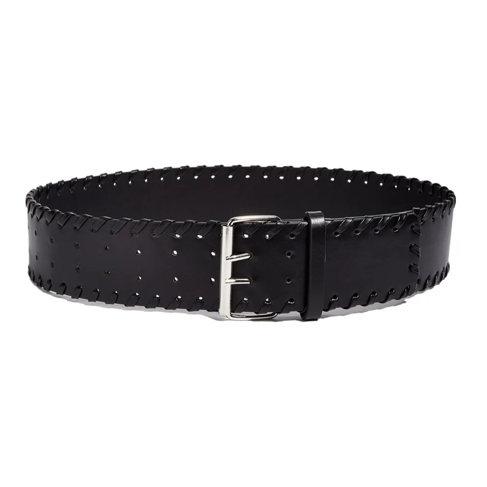 

Personalized Woven PU Leather Waistband Y2k Harajuku Women Wide Belt Punk Waist Belt Western Cowboy Belt Spicy Girl