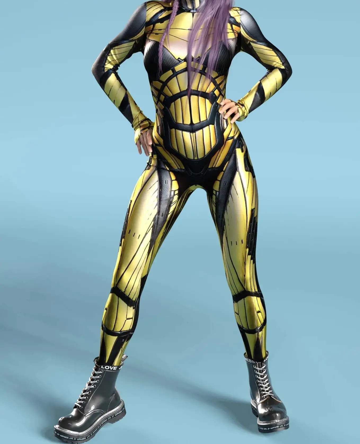 Mechanischer Rüstungsanzug für Frauen, Cyber-Fighter-Cosplay-Bodysuit, Steampunk-Kostüm, Zentai-Anzug für Halloween-Partys – Detail 28