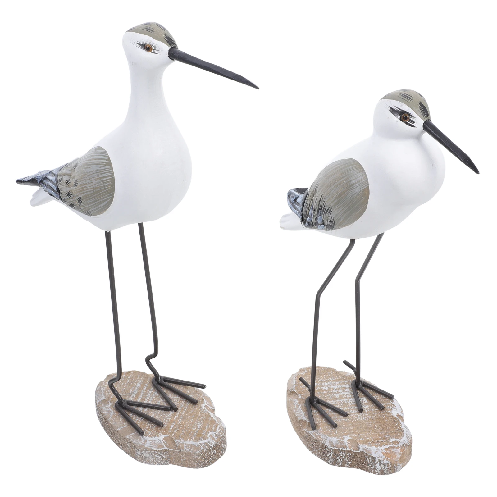 

2pcs Ornaments Lifelike Bird Seagull Ornament Figurines Wooden Craft Ocean Decor Home Accessories Christmas Gifts
