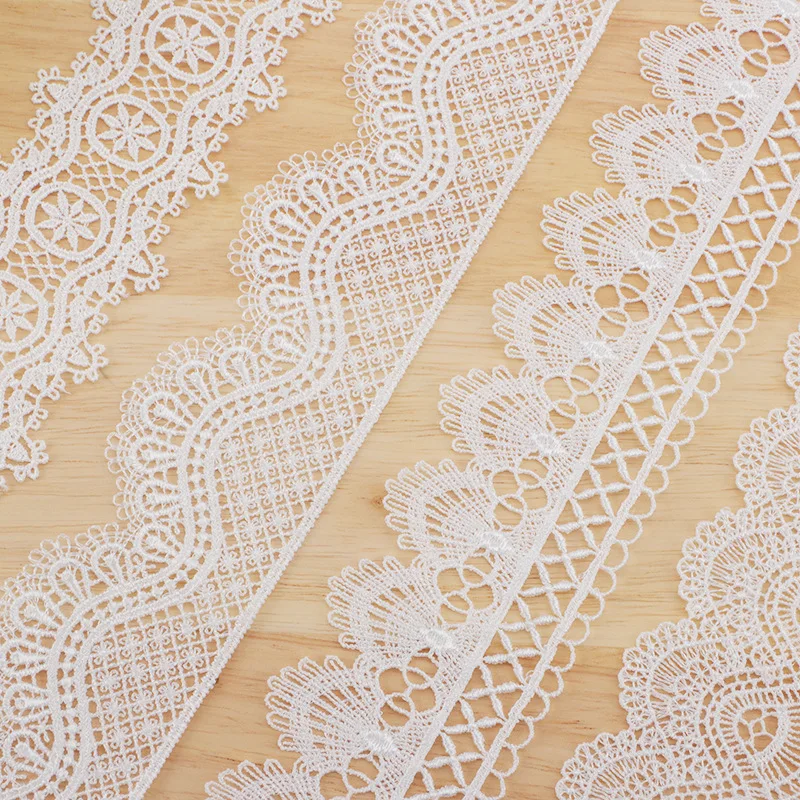 14 Yards Ivory Colour Lace Trim Polyester Embroidered Water Soluble Lace 2022 NEW