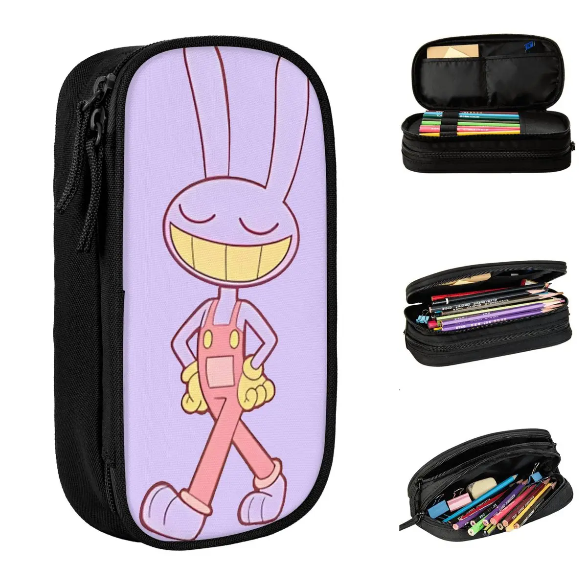 Jax The Amazing Digital Circus Pencil Cases Creative Bunny Rabbit Pen Holder Bags for Student Big Capacity Office Pencil Pouch