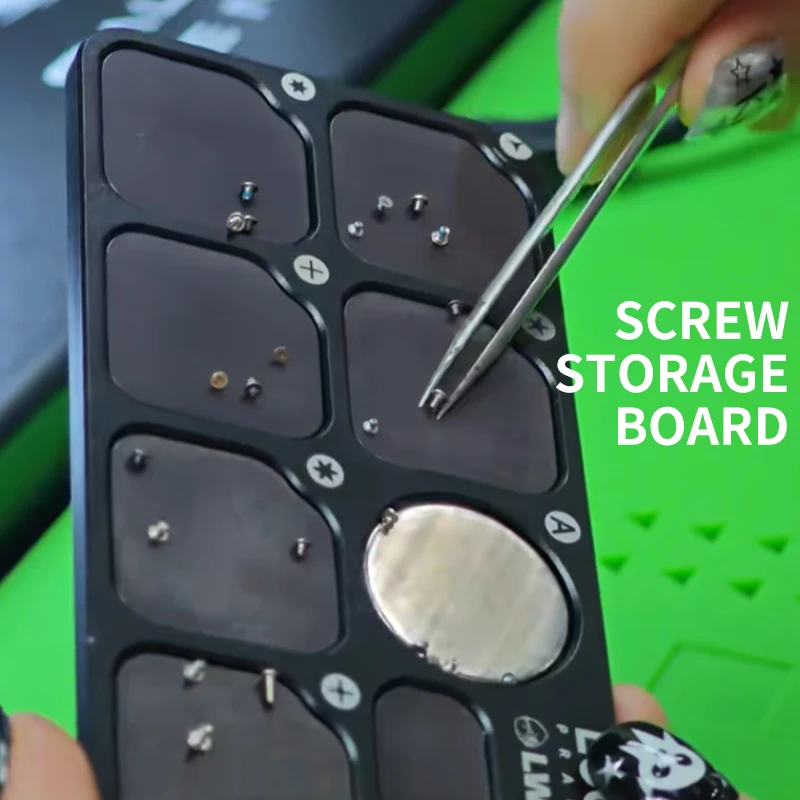 LUOWEI LW335 Screw Storage Board 7 Zone Magnetic Screw Organizer Strong Magnetism for Precision Screwdriver Bits Organization
