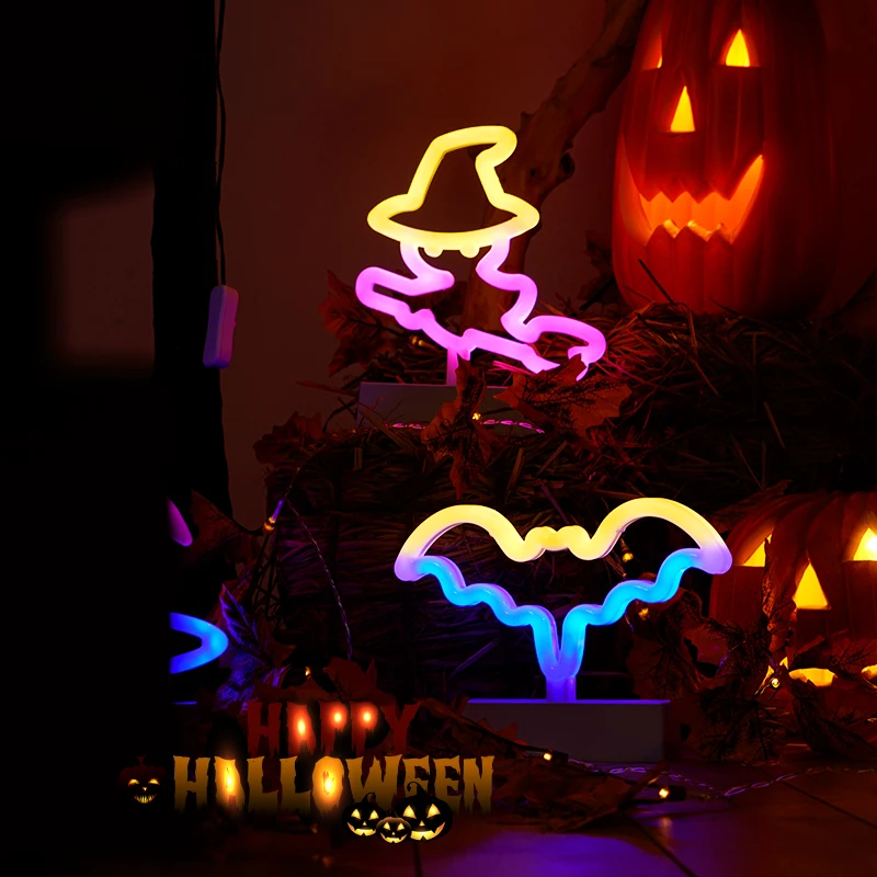 Glowing Halloween Pumpkin Lantern Decoration Colors LED Luminous Halloween Pumpkin Ghost Skull Glowing Light Party Gifts