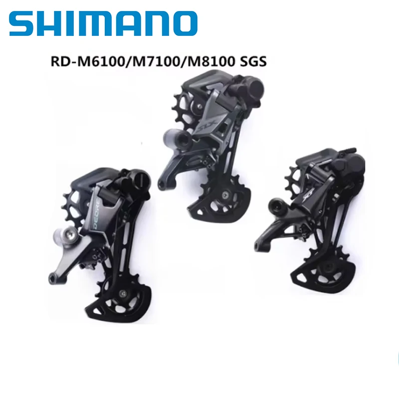 SHIMANO XTR M9100 XT M8100 M8120 SLX M7100 M7120 Deore M6100 SGS 12S desviadores traseros de jaula larga para bicicleta de montaña SGS MTB