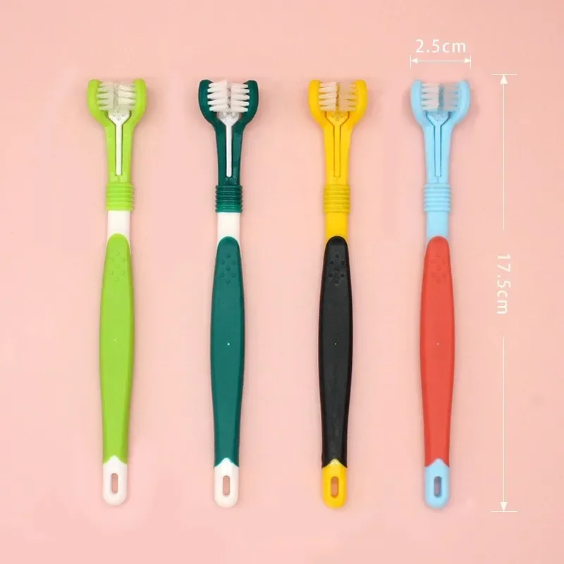 3-Sided Pet Toothbrush Dog Plastic Toothbrush Removing Bad Breath Tartar Cleaning Mouth Pet Dental Care Cat Cleaning Mouth