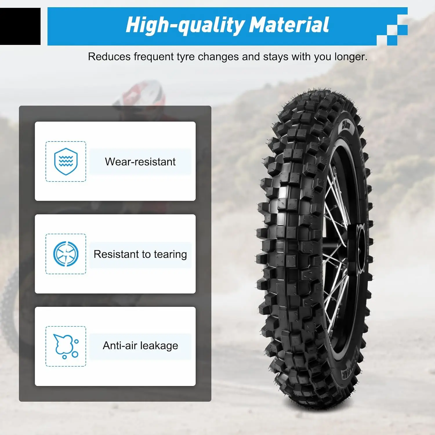 

90/100-14 inch Rear Wheel Rim Tire Rear Wheel Tire and Rim Inner Tube with 15mm Bearing Assembly for 125cc 140cc Dirt Pit Bikes