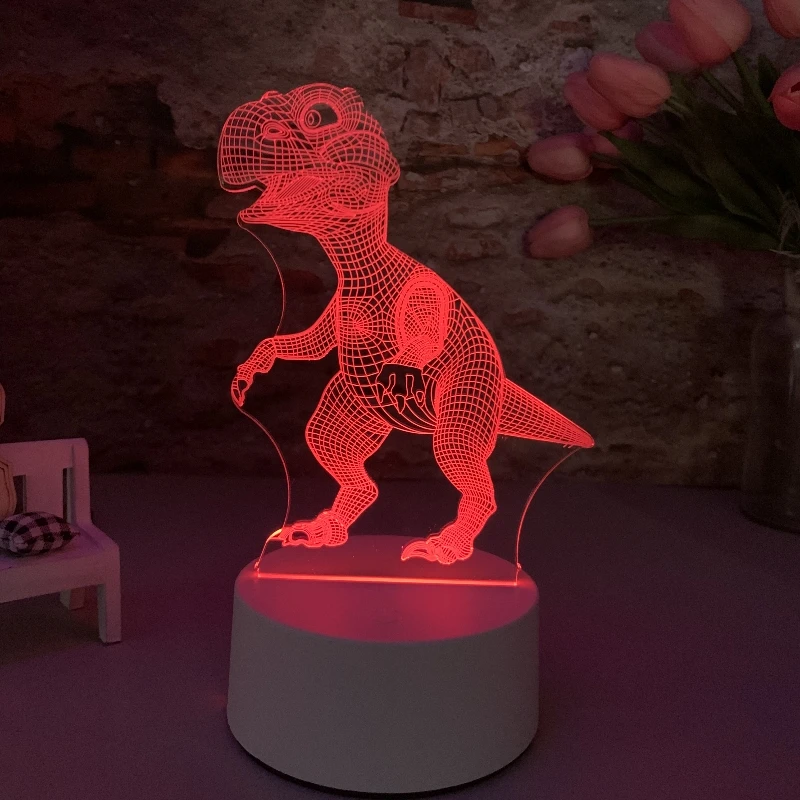 Bunte Dinosaurier 3d Stereo Schlafzimmer Beleuchtung Dekoration romantische Zimmer Geburtstag Geschenk Nachtlicht