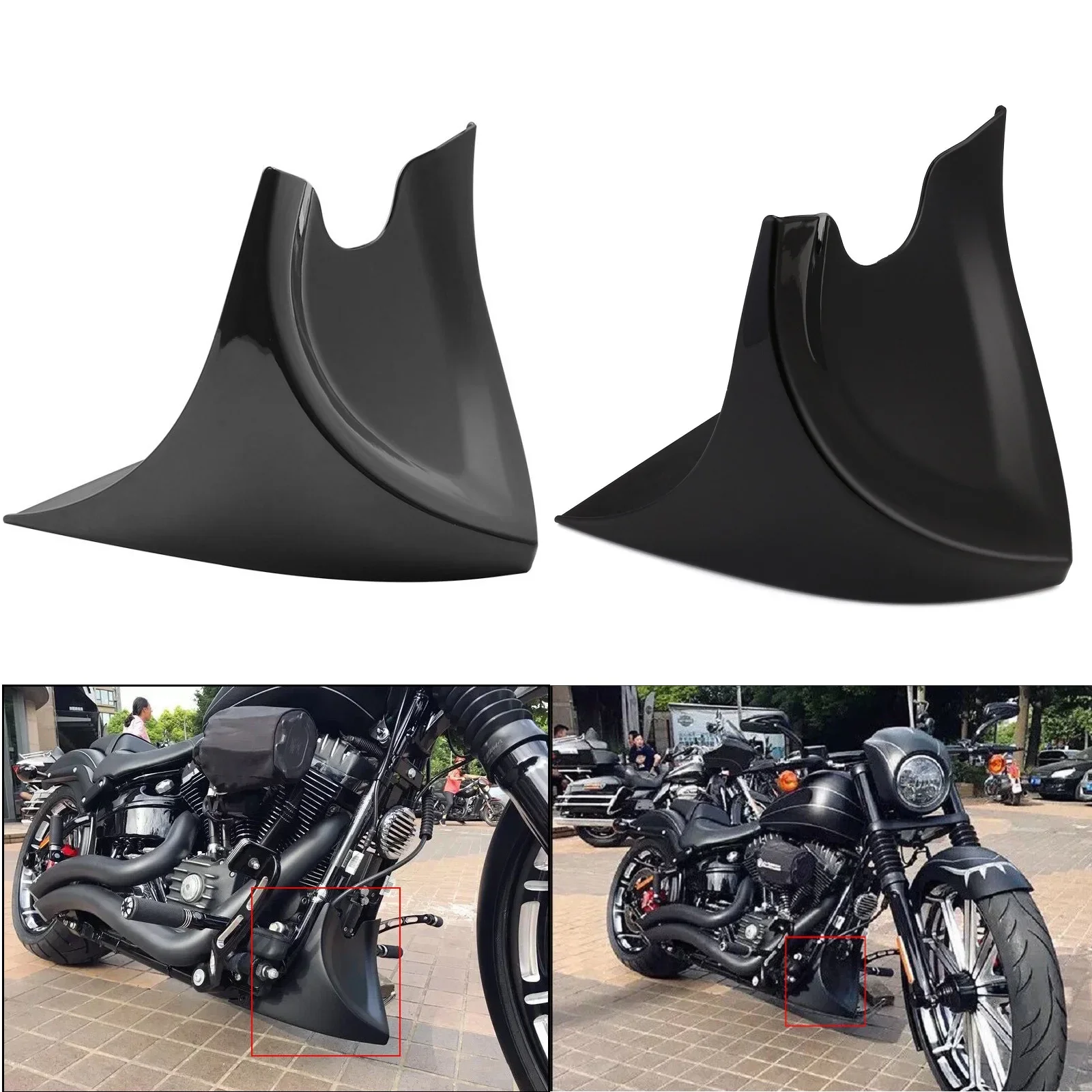 Motorcycle Universal Front Bottom Spoiler Mudguard Chin Fairing Cover Air Dam Bracket For Harley Honda Suzuki Yamaha Indian
