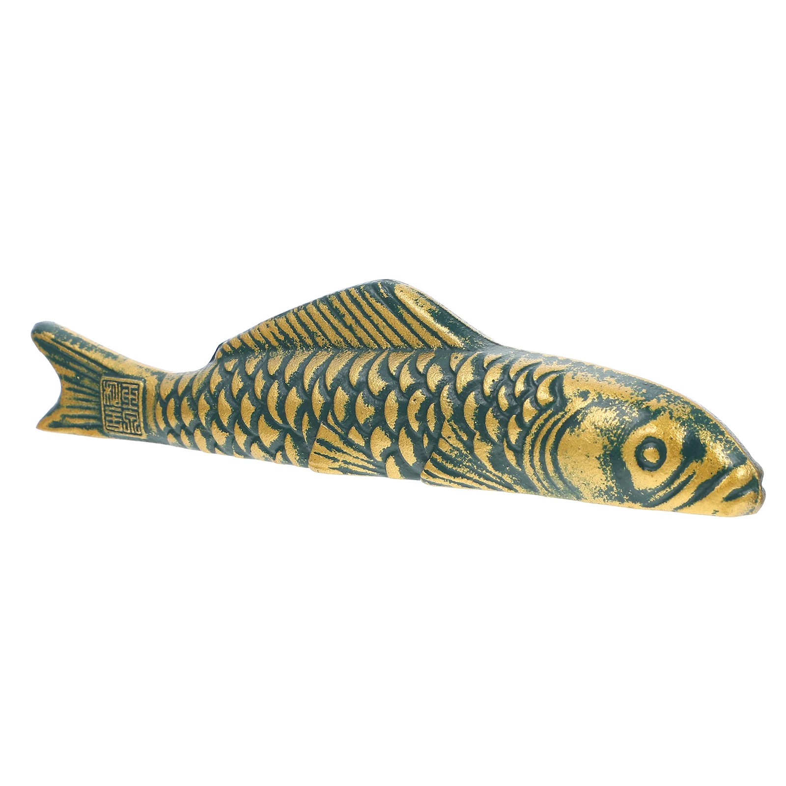 Chinese Style Paperweight Cast Iron Carp Shape Sturdy Calligraphy Paper Holder for Painting Calligraphy Practice Desktop Paper